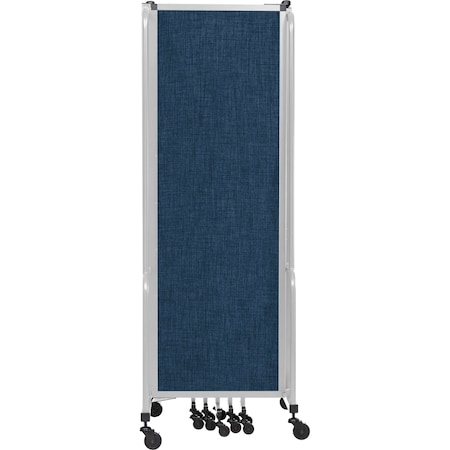 National Public Seating Room Divider, 6' Height, 7 Sections, Blue Panels and Grey Frame RDG6-7PT04